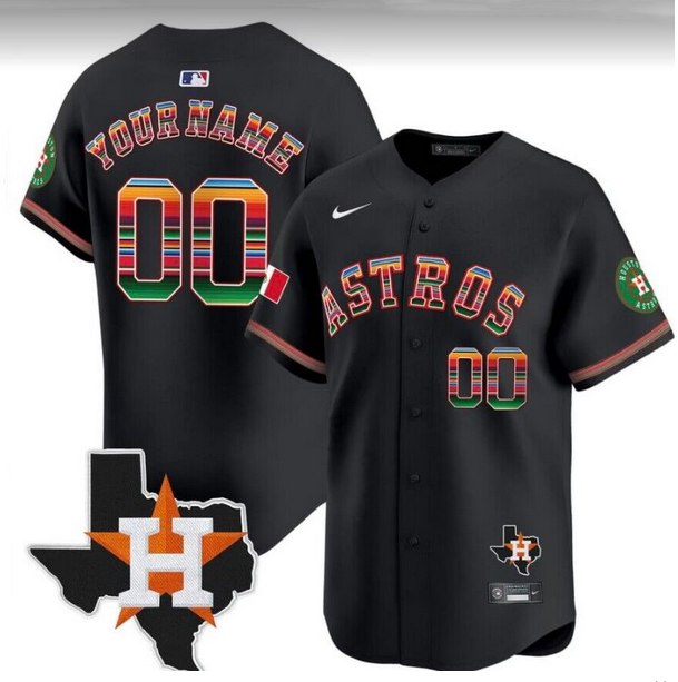 Youth Houston Astros ACTIVE PLAYER Custom Black Mexico Texas Patch Vapor Premier Limited Cool Base Stitched Baseball Jersey Youth Houston Astros ACTIVE PLAYER Custom Black Mexico Texas Patch Vapor Premier Limited Cool Base Stitched Baseball Jersey