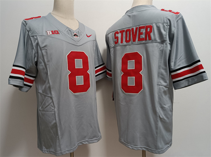 Men's Ohio State Buckeyes #8 Stover Grey 2023 F.U.S.E. Limited Stitched Jersey