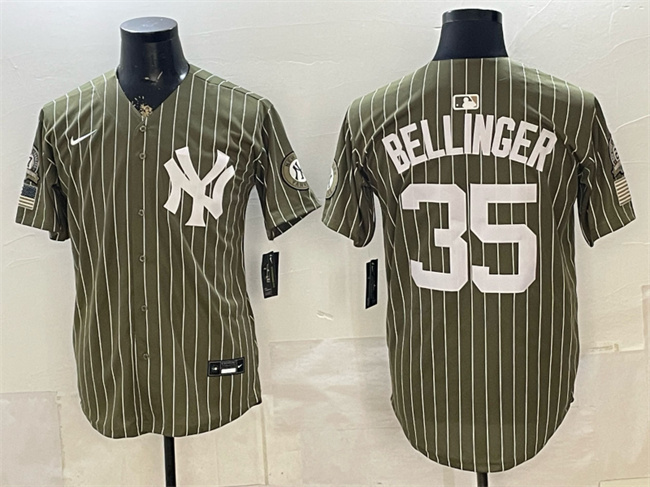 Men's New York Yankees #35 Cody Bellinger Olive 2026 Armed Forces Day Salute To Service Stitched Baseball Jersey Men's New York Yankees #35 Cody Bellinger Olive 2026 Armed Forces Day Salute To Service Stitched Baseball Jersey