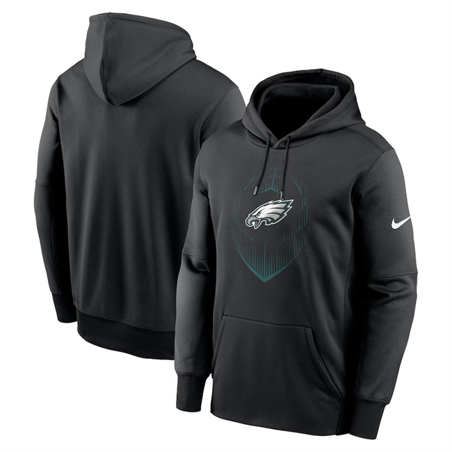 Men's Philadelphia Eagles Black Icon Performance Pullover Hoodie Men's Philadelphia Eagles Black Icon Performance Pullover Hoodie