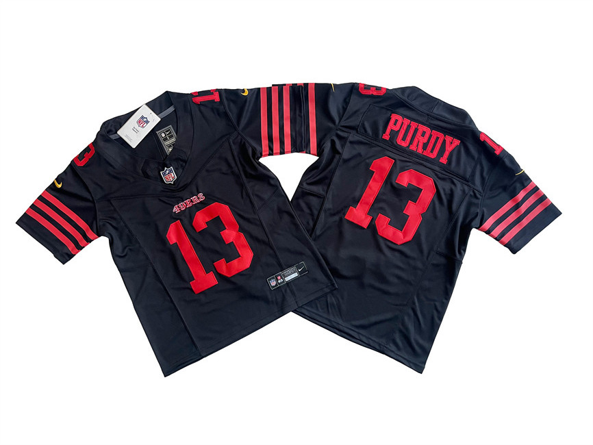 Youth San Francisco 49ers #13 Brock Purdy Black 2023 F.U.S.E. Vapor Limited Stitched Football Jersey