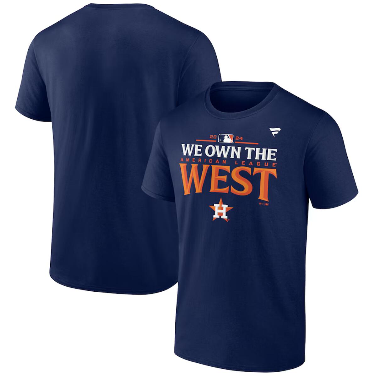 Men's Houston Astros Navy 2024 AL West Division Champions Locker Room T-Shirt Men's Houston Astros Navy 2024 AL West Division Champions Locker Room T-Shirt