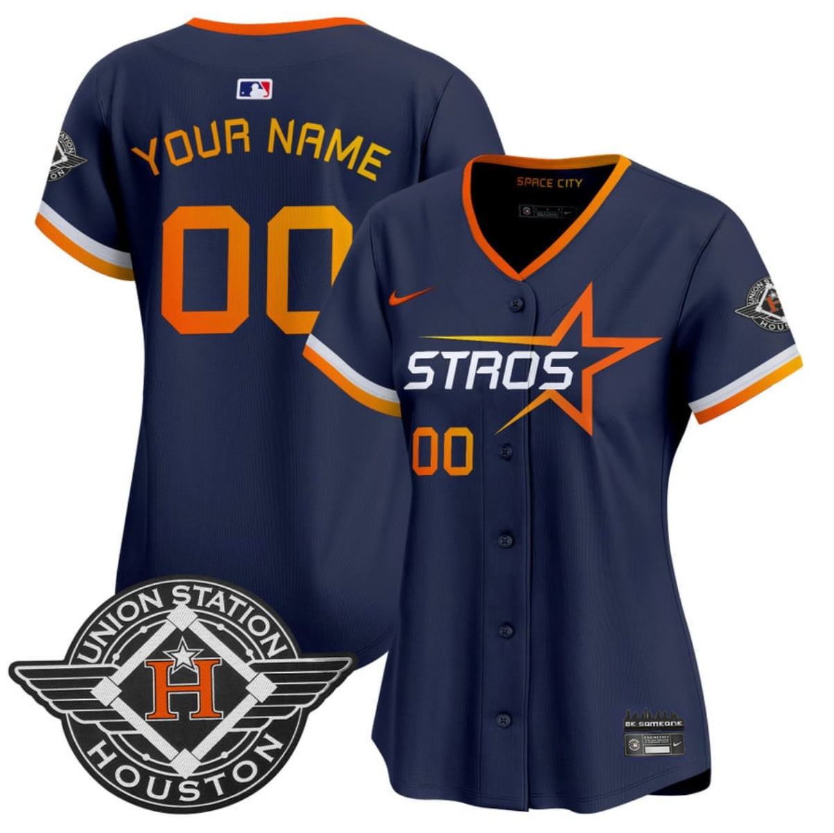 Women's Houston Astros Active Player Custom Navy 2025 City Connect Limited Stitched Baseball Jersey(Run Small) Women's Houston Astros Active Player Custom Navy 2025 City Connect Limited Stitched Baseball Jersey(Run Small)