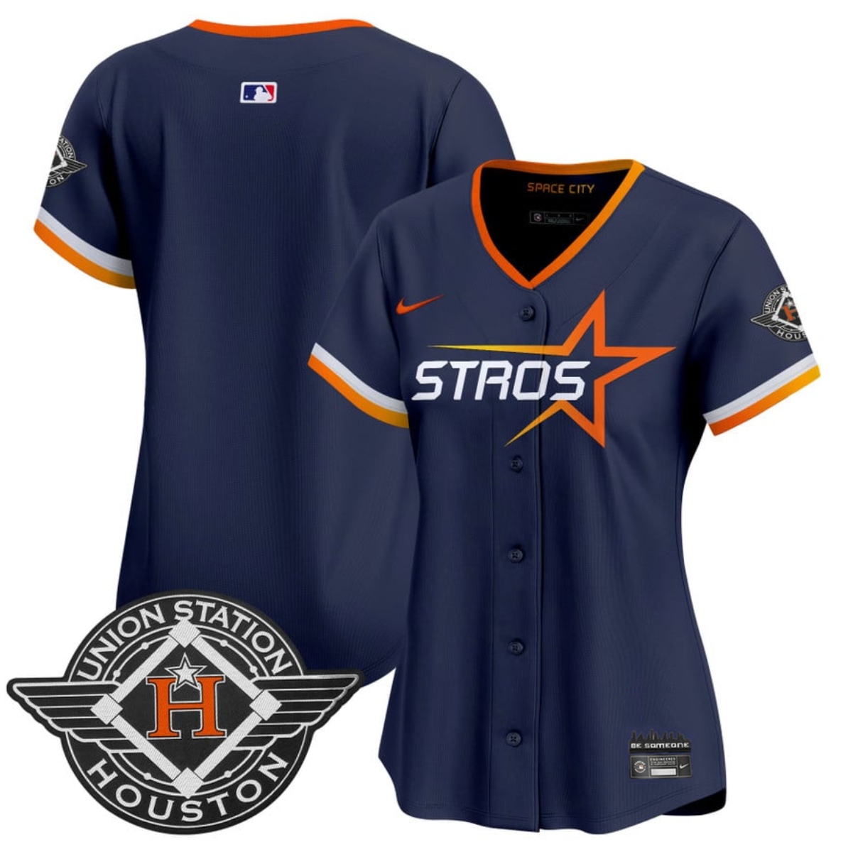 Women's Houston Astros Blank Navy 2025 City Connect Limited Stitched Baseball Jersey(Run Small) Women's Houston Astros Blank Navy 2025 City Connect Limited Stitched Baseball Jersey(Run Small)