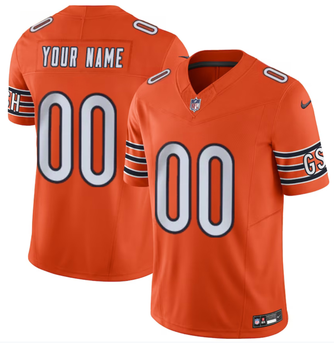 Youth Chicago Bears Active Player Custom Orange 2023 F.U.S.E Vapor Untouchable Limited Stitched Football Jersey
