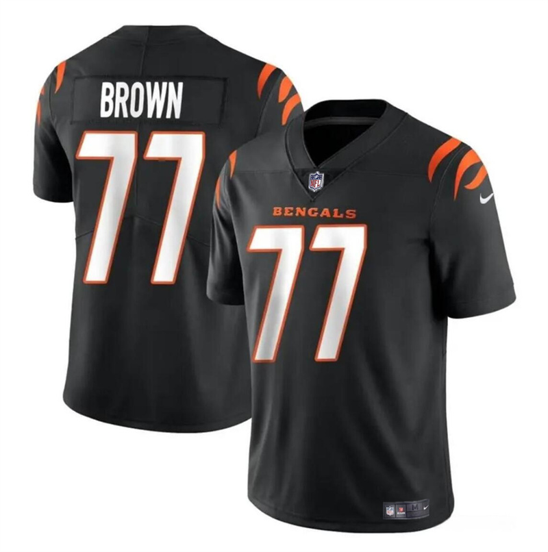 Youth Cincinnati Bengals #77 Trent Brown Black Vapor Untouchable Limited Stitched Jersey Youth Cincinnati Bengals #77 Trent Brown Black Vapor Untouchable Limited Stitched Jersey