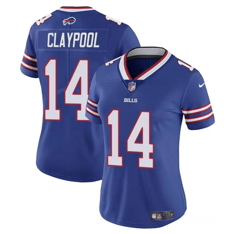 Women's Buffalo Bills #14 Chase Claypool Blue Vapor Stitched Football Jersey(Run Small)