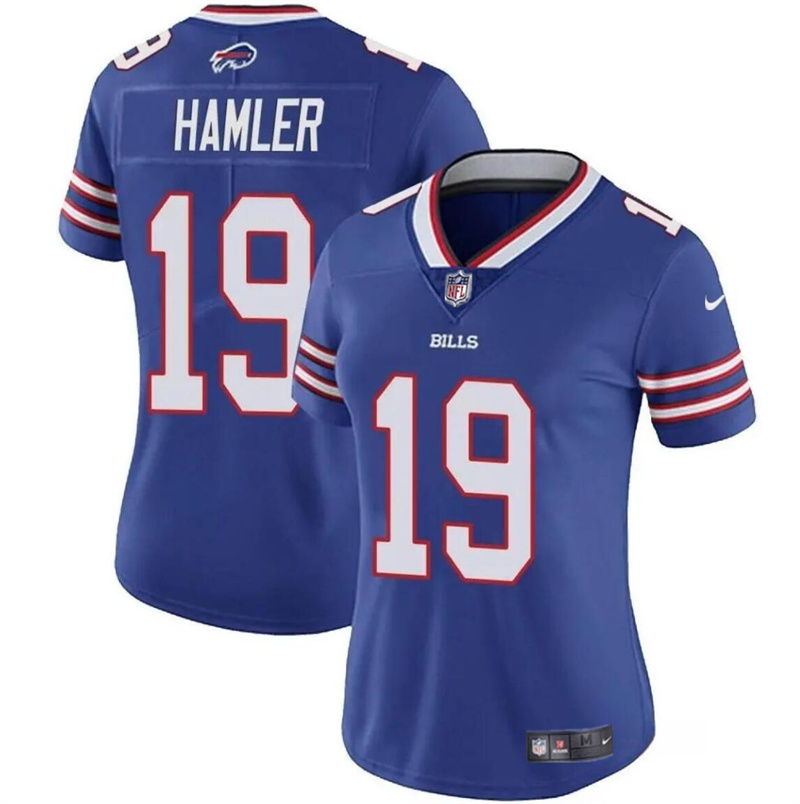 Women's Buffalo Bills #19 KJ Hamler Blue Vapor Stitched Football Jersey(Run Small) Women's Buffalo Bills #19 KJ Hamler Blue Vapor Stitched Football Jersey(Run Small)