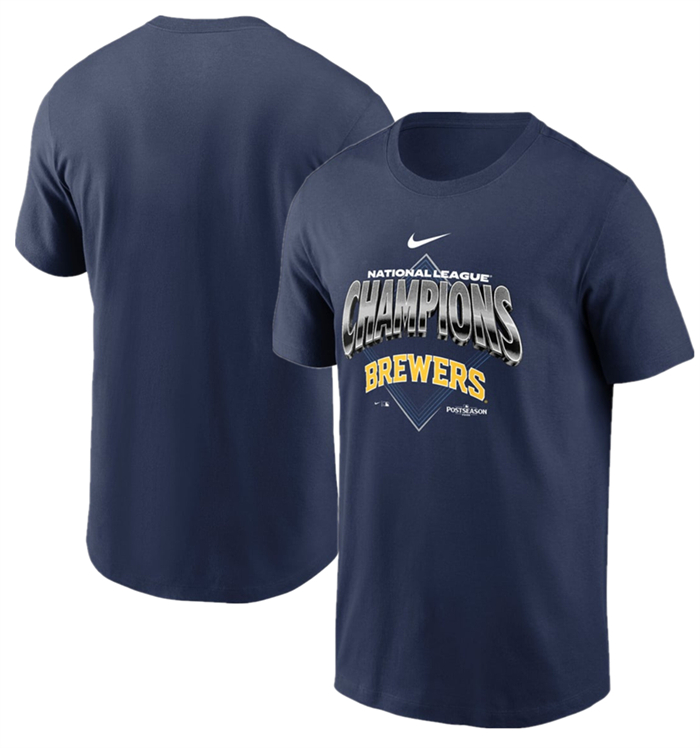 Men's Milwaukee Brewers Navy 2026 National League Champions T-Shirt