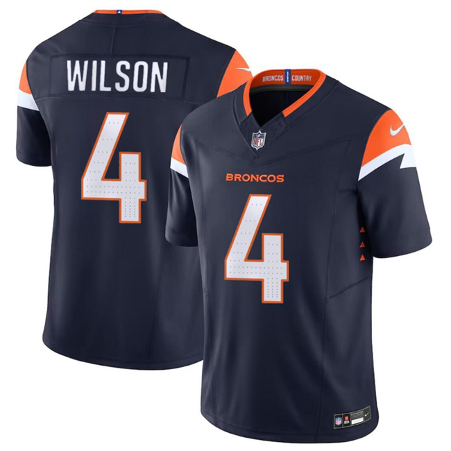 Youth Denver Broncos #4 Zach Wilson Navy 2024 F.U.S.E. AlternateVapor Limited Stitched Football Jersey