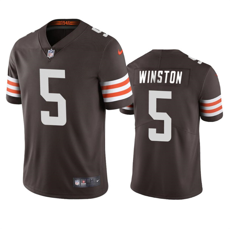 Youth Cleveland Browns #5 Jameis Winston Brown Vapor Limited Stitched Football Jersey