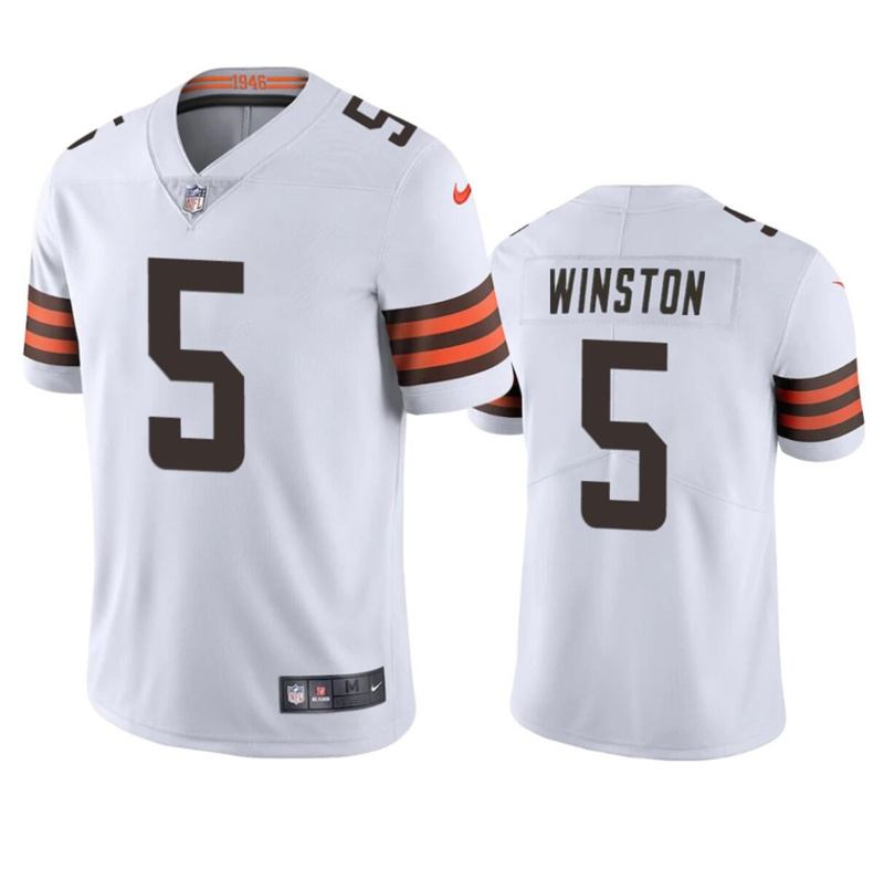Youth Cleveland Browns #5 Jameis Winston White Vapor Limited Stitched Football Jersey