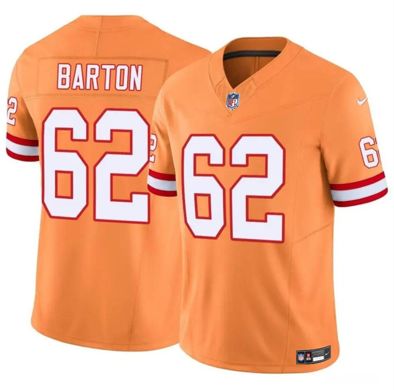 Youth Tampa Bay Buccaneers #62 Graham Barton Orange 2024 Draft Throwback Vapor Untouchable Limited Stitched Jersey