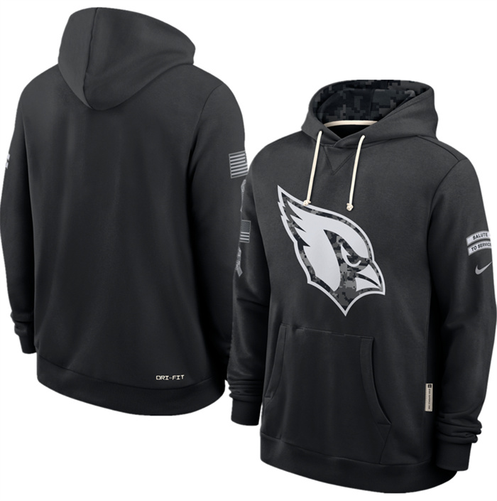Men's Arizona Cardinals Black 2026 Salute to Service Sideline Dri-FIT Pullover Hoodie