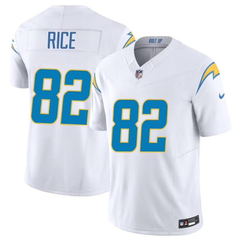 Youth Los Angeles Chargers #82 Brenden Rice White 2024 Draft F.U.S.E Vapor Limited Stitched Football Jersey