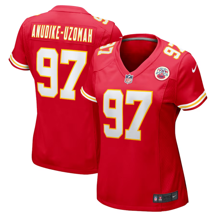 Women's Kansas City Chiefs #97 Felix Anudike-Uzomah Red Stitched Jersey(Run Small)