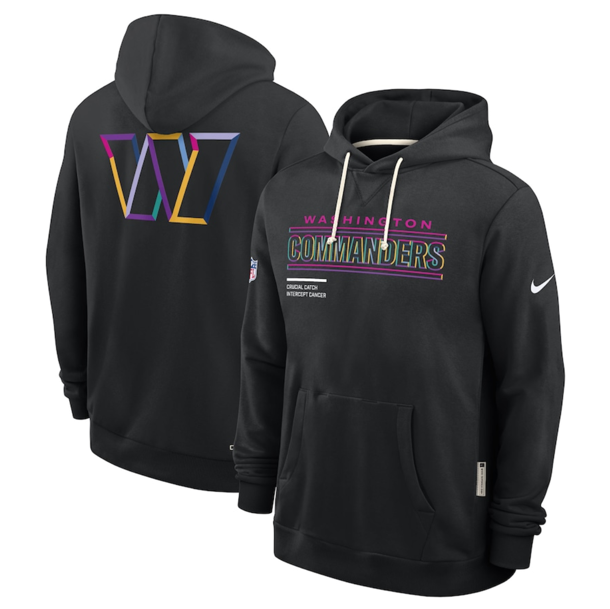 Men's Washington Commanders Black 2025 Crucial Catch Club Pullover Hoodie Men's Washington Commanders Black 2025 Crucial Catch Club Pullover Hoodie