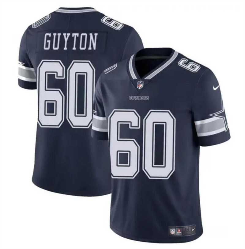 Youth Dallas Cowboys #60 Tyler Guyton Navy 2024 Draft Vapor Untouchable Limited Stitched Football Jersey