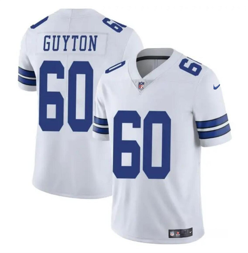 Youth Dallas Cowboys #60 Tyler Guyton White 2024 Draft Vapor Untouchable Limited Stitched Football Jersey