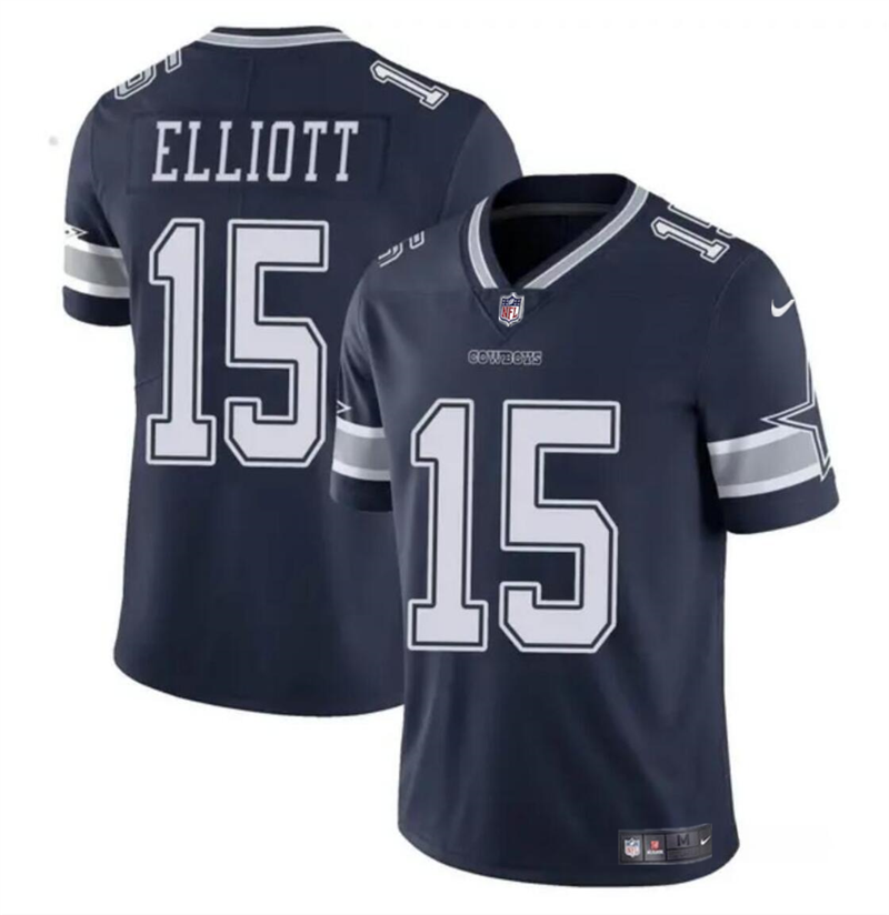 Youth Dallas Cowboys #15 Ezekiel Elliott Navy Vapor Untouchable Limited Stitched Football Jersey