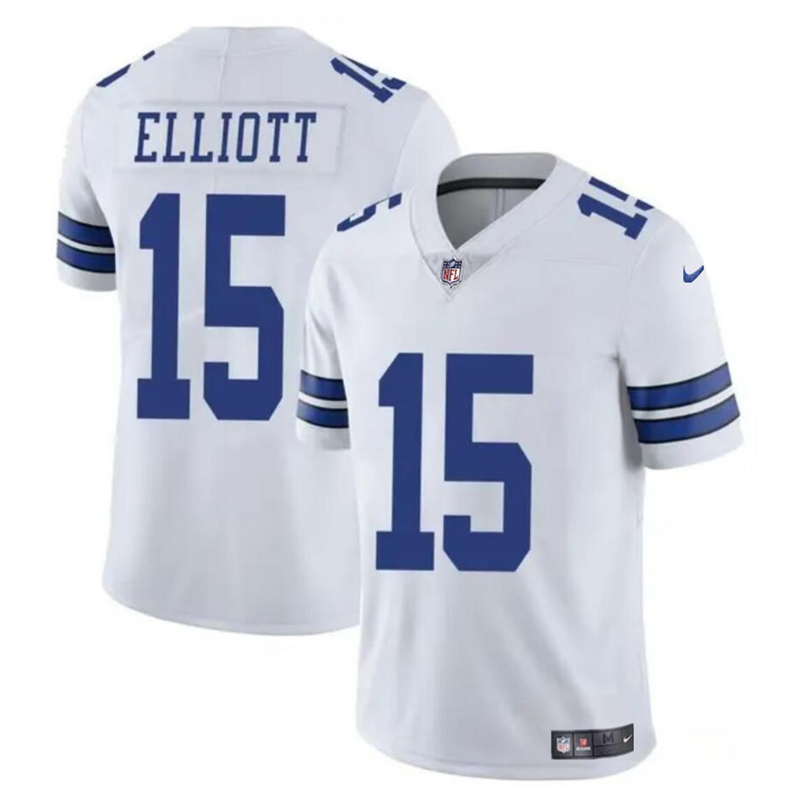 Youth Dallas Cowboys #15 Ezekiel Elliott White Vapor Untouchable Limited Stitched Football Jersey