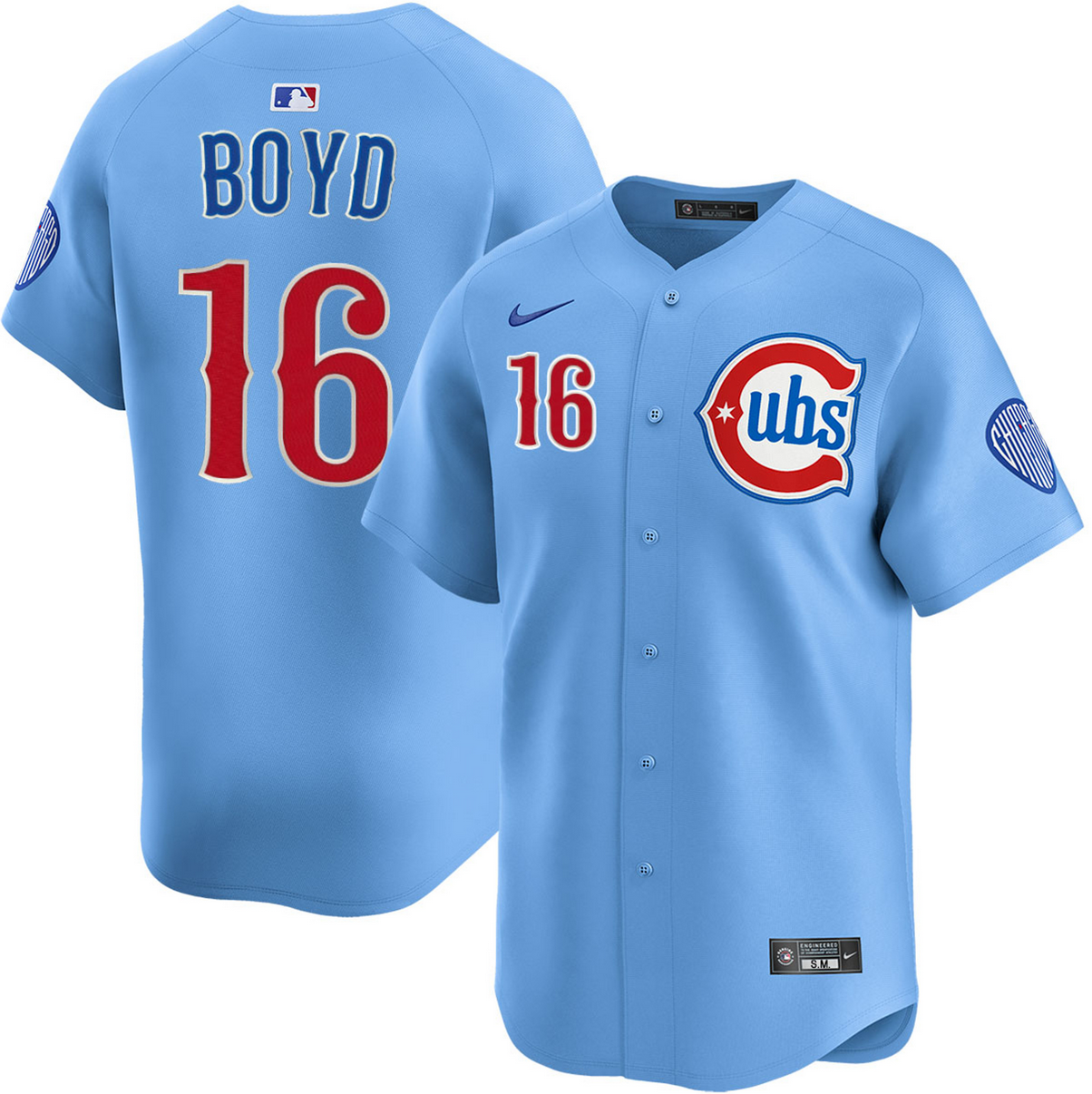 Men's Chicago Cubs #16 Matthew Boyd Blue 2024/25 2nd Alternate Limited Stitched Baseball Jersey