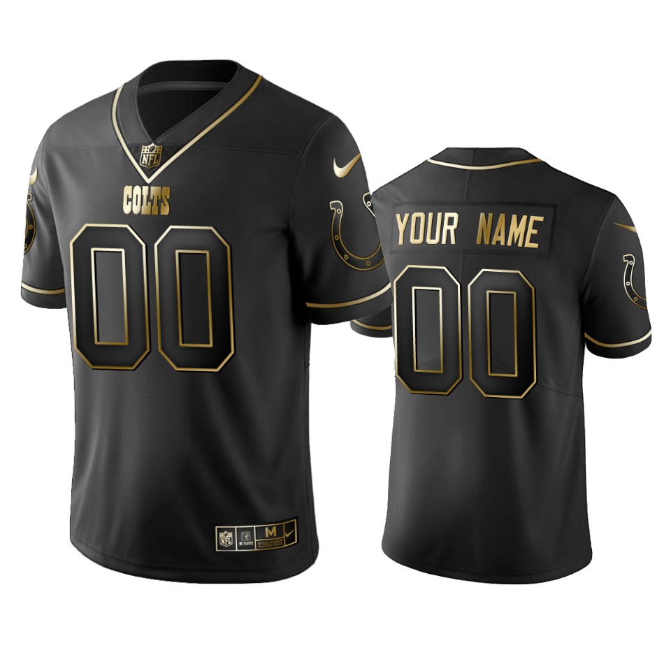 Colts ACTIVE PLAYER Custom Men's Stitched NFL Vapor Untouchable Limited Black Golden Jersey