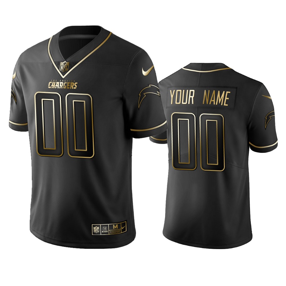 Chargers ACTIVE PLAYER Custom Men's Stitched NFL Vapor Untouchable Limited Black Golden Jersey