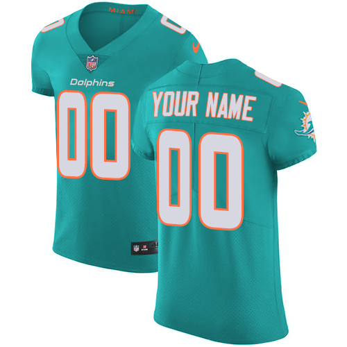 Nike Miami Dolphins Customized Aqua Green Team Color Stitched Vapor Untouchable Elite Men's NFL Jersey
