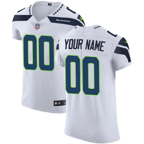 Nike Seattle Seahawks Customized White Stitched Vapor Untouchable Elite Men's NFL Jersey