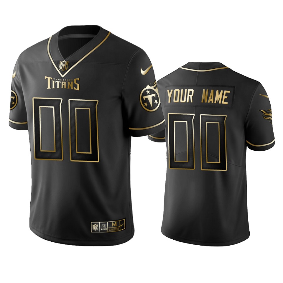 Titans ACTIVE PLAYER Custom Men's Stitched NFL Vapor Untouchable Limited Black Golden Jersey