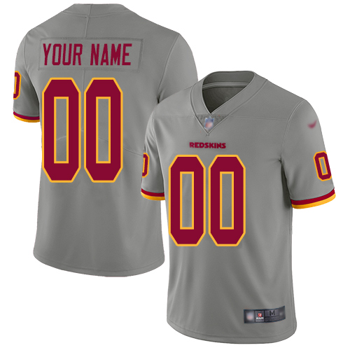 Nike Washington Redskins Customized Gray Men's Stitched NFL Limited Inverted Legend Jersey
