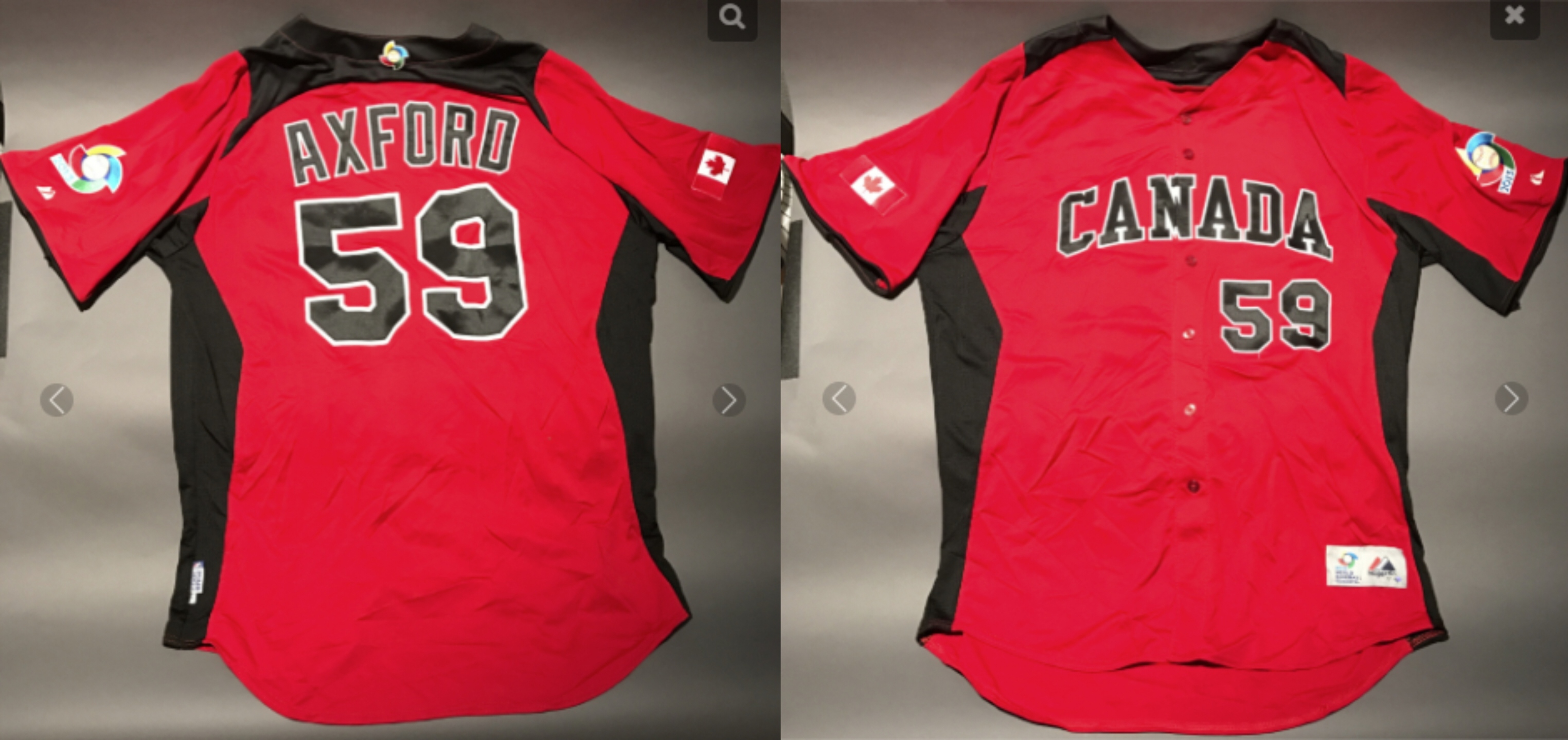 Men's Canada Custom Red 2013 World Baseball Classic Jersey