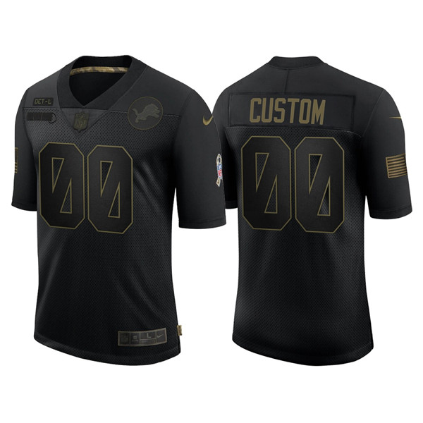 Men's Detroit Lions Black 2020 Customize Salute To Service Limited Stitched Jersey