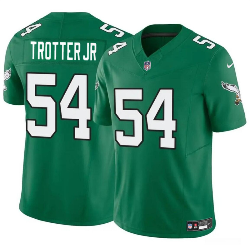 Youth Philadelphia Eagles #54 Jeremiah Trotter Jr Green 2024 Draft F.U.S.E Vapor Untouchable Throwback Limited Stitched Football Jersey