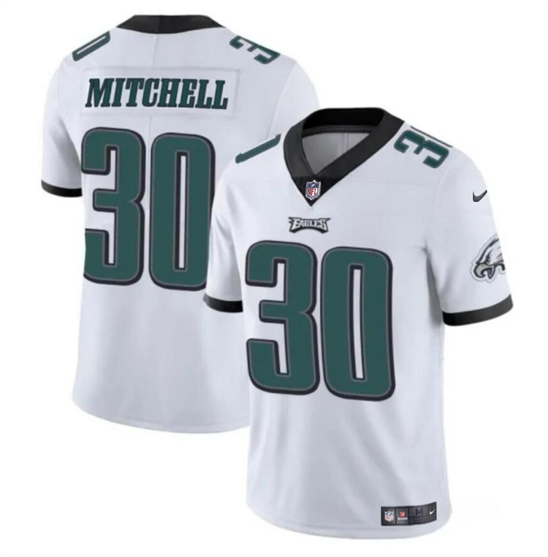 Youth Philadelphia Eagles #30 Quinyon Mitchell White 2024 Draft Vapor Untouchable Limited Stitched Football Jersey