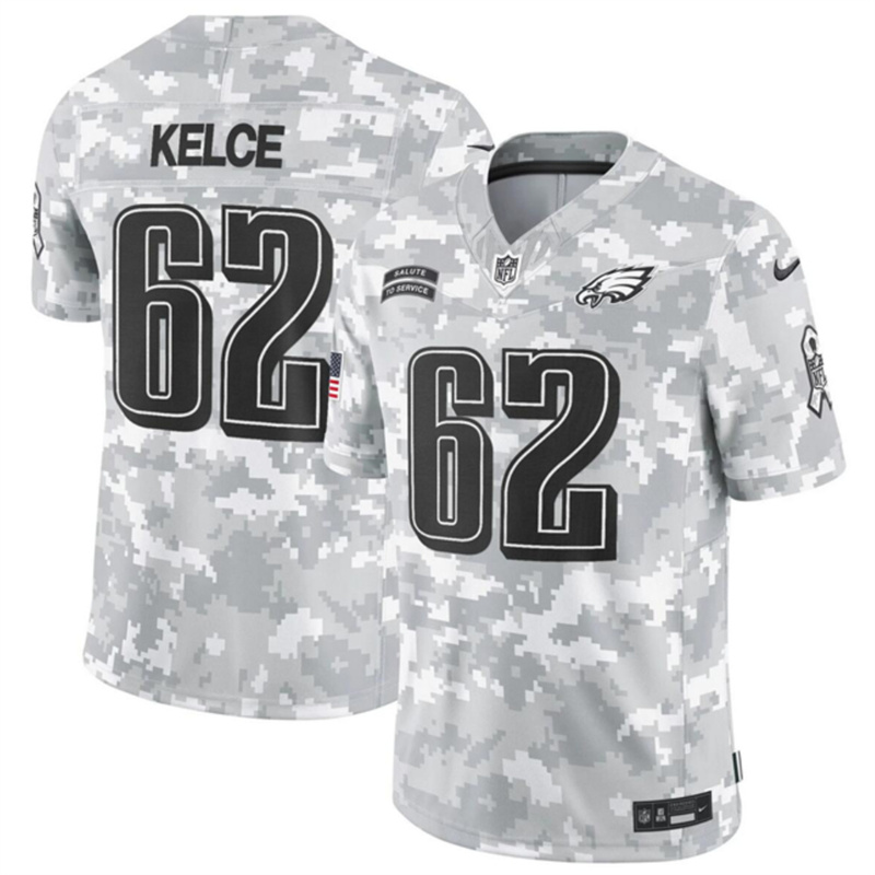 Youth Philadelphia Eagles #62 Jason Kelce 2024 F.U.S.E Arctic Camo Salute to Service Limited Stitched Football Jersey Youth Philadelphia Eagles #62 Jason Kelce 2024 F.U.S.E Arctic Camo Salute to Service Limited Stitched Football Jersey