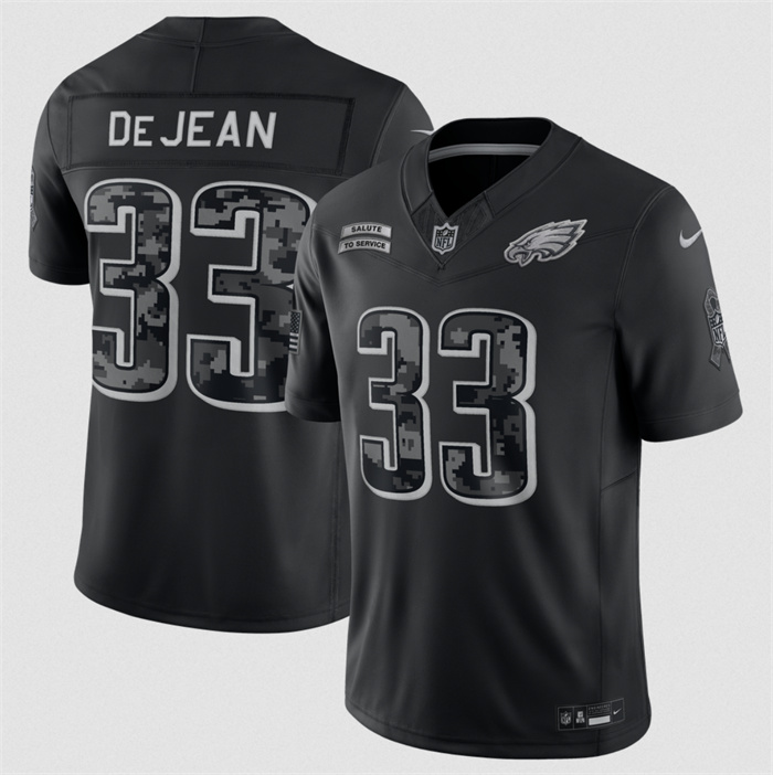 Youth Philadelphia Eagles #33 Cooper DeJean Black 2026 Salute to Service Limited Stitched Football Jersey(Run Small)
