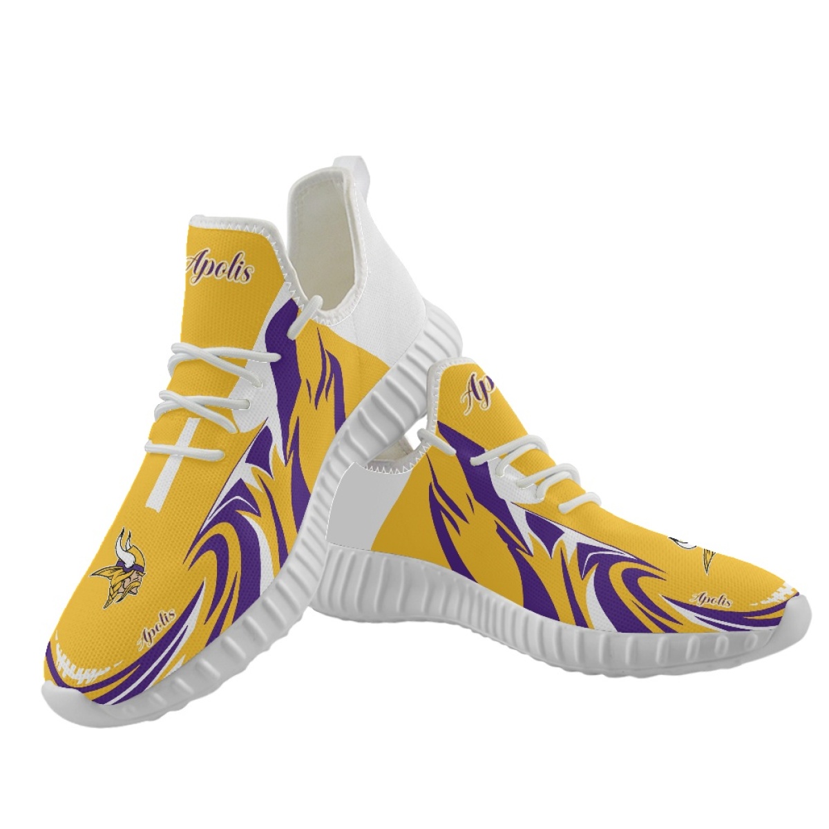 Men's Minnesota Vikings Mesh Knit Sneakers/Shoes 017 Men's Minnesota Vikings Mesh Knit Sneakers/Shoes 017
