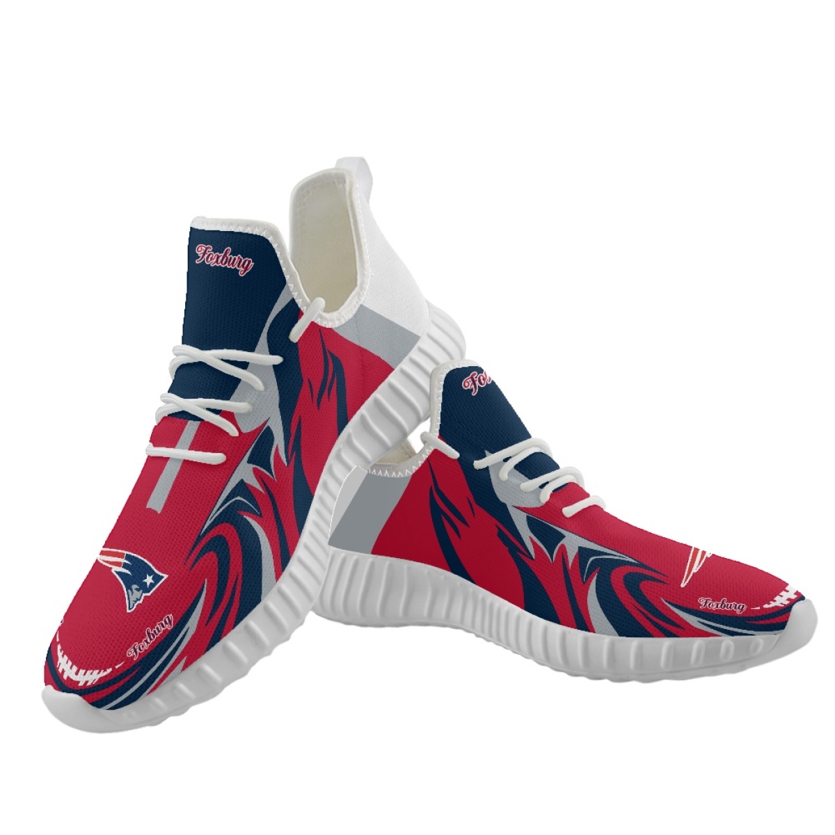 Men's New England Patriots Mesh Knit Sneakers/Shoes 021 Men's New England Patriots Mesh Knit Sneakers/Shoes 021