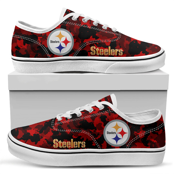 Men's Pittsburgh Steelers Vans Low Top Sneakers 001 Men's Pittsburgh Steelers Vans Low Top Sneakers 001
