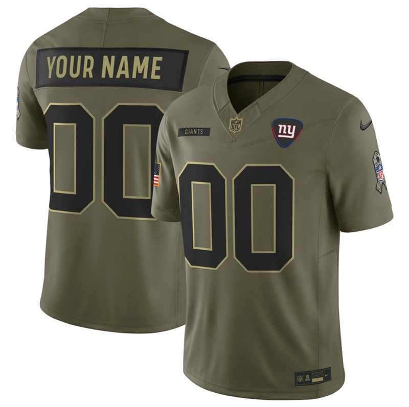Youth New York Giants Active Player Custom Olive 2025 F.U.S.E. Salute to Service Limited Stitched Football Jersey