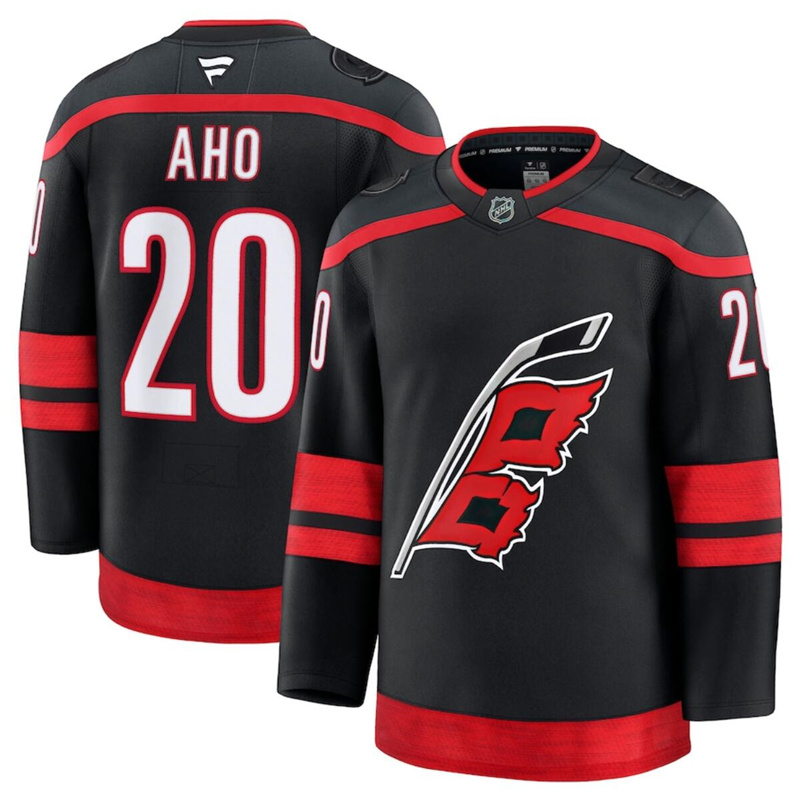 Men's Carolina Hurricanes #20 Sebastian Aho Black 2024-25 Home Stitched Hockey Jersey Men's Carolina Hurricanes #20 Sebastian Aho Black 2024-25 Home Stitched Hockey Jersey