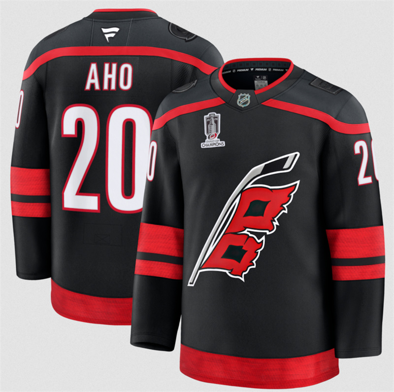 Men's Carolina Hurricanes #20 Sebastian Aho Black 2026 Stanley Cup Champions Home Stitched Hockey Jersey Men's Carolina Hurricanes #20 Sebastian Aho Black 2026 Stanley Cup Champions Home Stitched Hockey Jersey