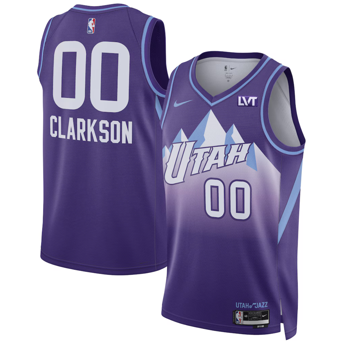 Men's Utah Jazz #00 Jordan Clarkson Purple 2024/25 City Edition Stitched Basketball Jersey Men's Utah Jazz #00 Jordan Clarkson Purple 2024/25 City Edition Stitched Basketball Jersey