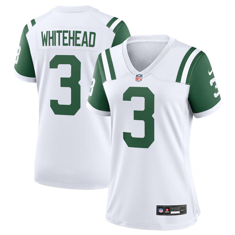 Women's New York Jets #3 Jordan Whitehead White Classic Alternate Stitched Jersey(Run Small)