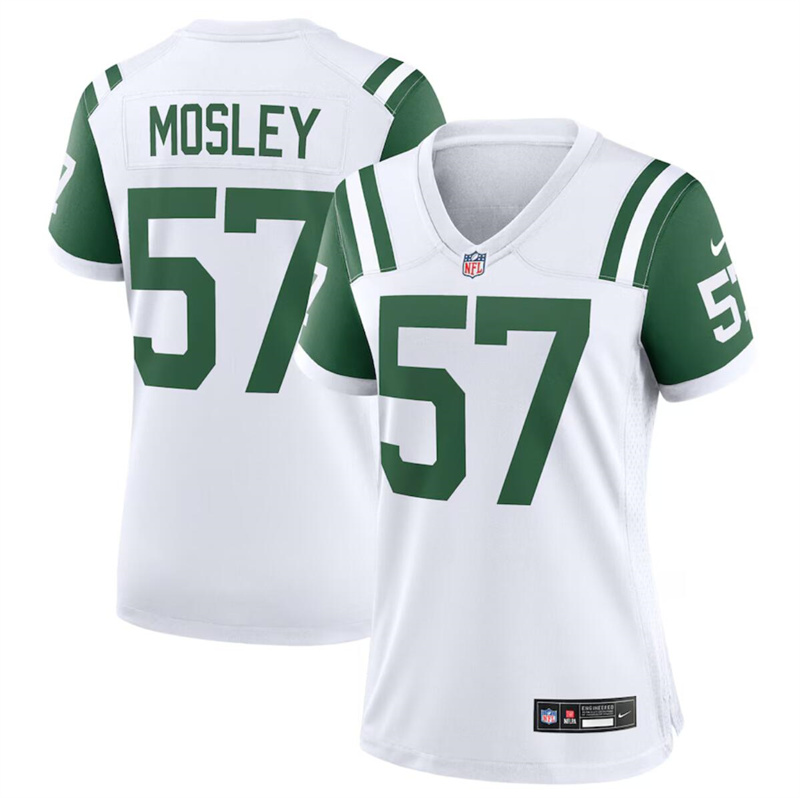 Women's New York Jets #57 C.J. Mosley White Classic Alternate Stitched Jersey(Run Small)