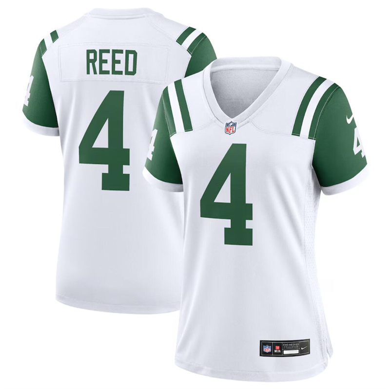 Women's New York Jets #4 D.J. Reed White Classic Alternate Stitched Jersey(Run Small)