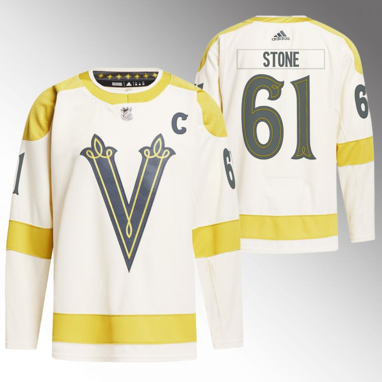 Men's Vegas Golden Knights #61 Mark Stone Cream 2024 Winter Classic Breakaway Stitched Jersey