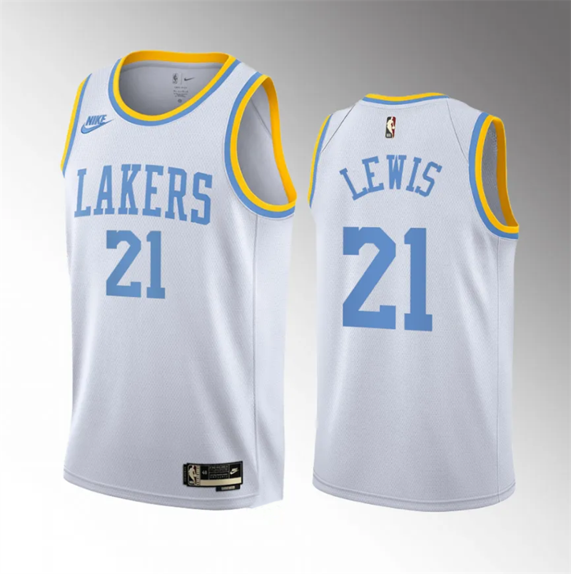Men's Los Angeles Lakers #21 Maxwell Lewis White 2023 Draft Association Edition Stitched Basketball Jersey Men's Los Angeles Lakers #21 Maxwell Lewis White 2023 Draft Association Edition Stitched Basketball Jersey